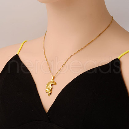 Stainless Steel Half Skull Pendant Necklaces for Women FV7177-2-1