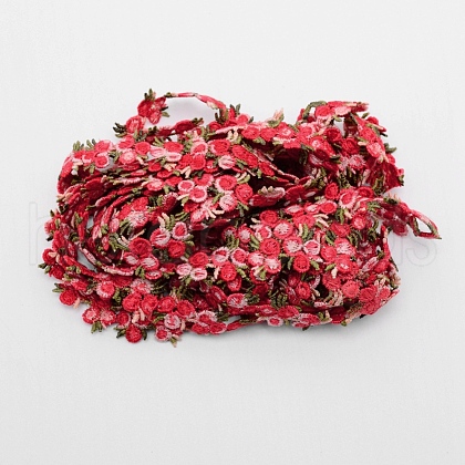 Flower Polyester Trim Ribbon OCOR-WH0057-18F-1