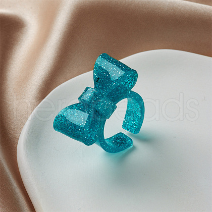 Bowknot Resin Cuff Rings for Women FS-WG62775-03-1