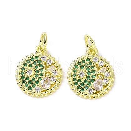 Real 18K Gold Plated Brass Micro Pave Cubic Zirconia Pendants KK-L209-056G-02-1