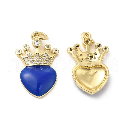 Real 18K Gold Plated Brass Micro Pave Clear Cubic Zirconia Pendants KK-E068-VB218-1-1