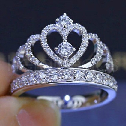 Fashionable Alloy Rhinestone Finger Rings FS-WG5016E-02-1