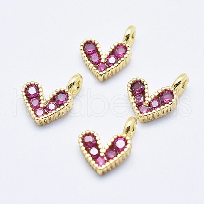 Brass Micro Pave Cubic Zirconia Charms ZIRC-J040-08G-NR-1