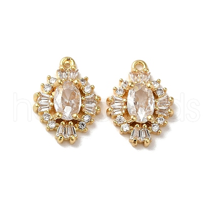 Brass Micro Pave Cubic Zirconia Pendants KK-B079-08G-1