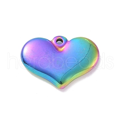 PVD Vacuum Plating 304 Stainless Steel Stamping Blank Tag Heart Pendants STAS-G218-08M-2-1