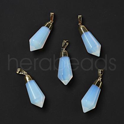 Opalite Pointed Pendants G-P474-02G-02-1