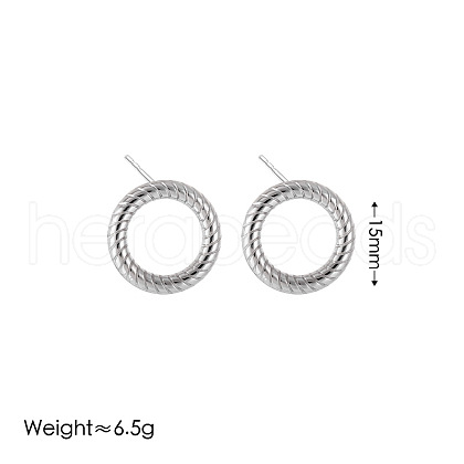 Ring 304 Stainless Steel Stud Earrings FS-WGB56F0-06-1