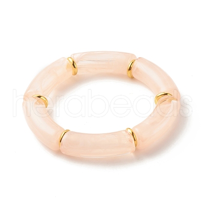 Acrylic Tube Beaded Stretch Bracelets BJEW-JB07774-05-1