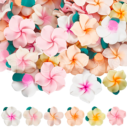SUNNYCLUE 60Pcs 6 Colors Handmade Polymer Clay Beads CLAY-SC0002-17-1