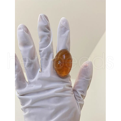 Oval Transparent Resin Finger Rings FS-WG7A84E-05-1