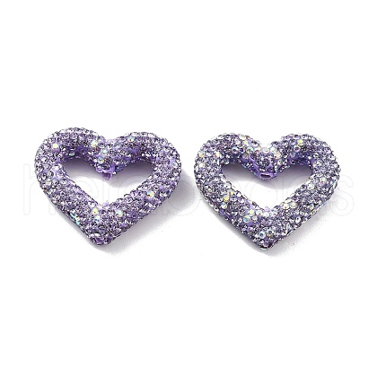 Heart Shape Polymer Clay Rhinestone Beads CLAY-NH0001-09B-08-1