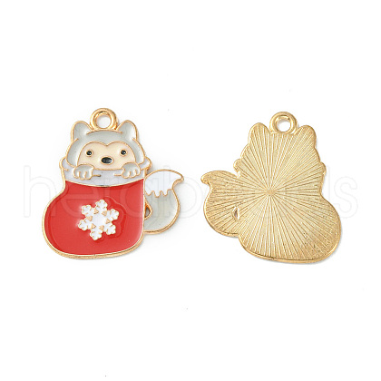 Christmas Alloy Enamel Pendants ENAM-D047-07G-06-1