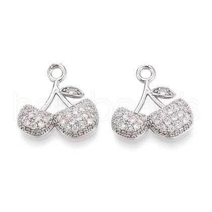 Brass Micro Pave Cubic Zirconia Pendants KK-T074-73P-1