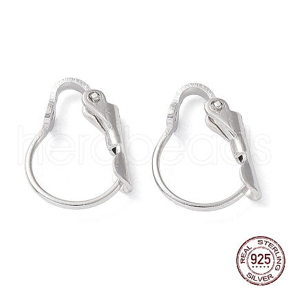 Rhodium Plated 925 Sterling Silver Leverback Earring Findings STER-E068-04P-1