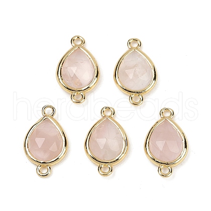 Natural Rose Quartz Faceted Connector Charms G-L514-048P-10-1