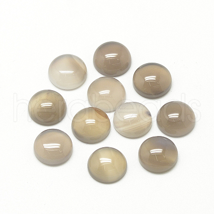 Natural Gray Agate Cabochons X-G-R416-12mm-15-1