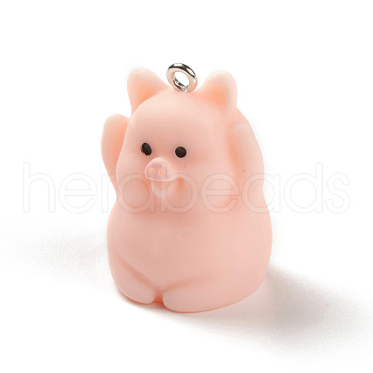 Opaque Resin Pendants RESI-K023-03B-1