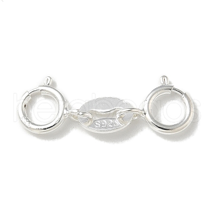 S925 Sterling Silver Double Spring Ring Clasps STER-R003-08S-1