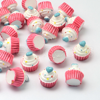 Heart with Cake Resin Cabochons CRES-R183-04B-1