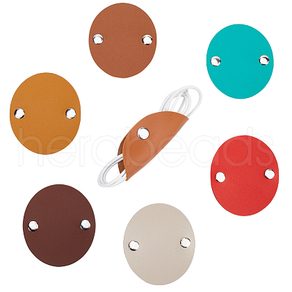 Gorgecraft 6Pcs 6 Style Earphone Leather Cable Winder AJEW-GF0008-45-1