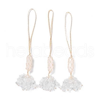 Natural Quartz Crystal Reiki Healing Wall Hanging Pendant HJEW-C005-01D-1