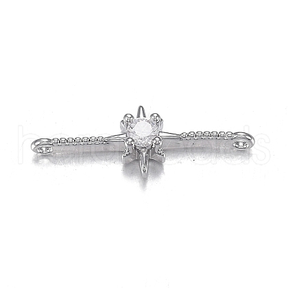 Brass Micro Clear Cubic Zirconia Links ZIRC-F120-096P-1