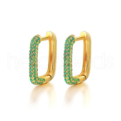 Rectangle S925 Sterling Silver Hoop Earrings AK6460-7-1