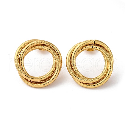 Multilayer Ring Shape Ion Plating(IP) 304 Stainless Steel Stud Earrings for Women EJEW-L287-016G-01-1