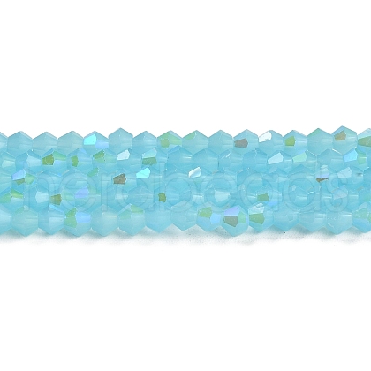 Imitation Jade Electroplate Glass Beads Strands EGLA-A039-J4mm-L03-1