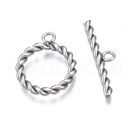 Non-Tarnish 201 Stainless Steel Toggle Clasps STAS-N087-34P-1