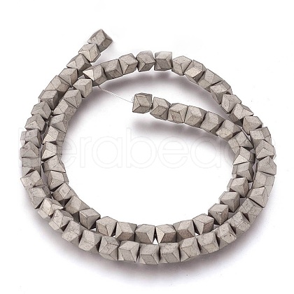 Electroplated Non-magnetic Synthetic Hematite Beads Strands G-P392-N01-1
