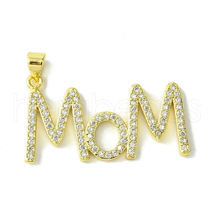 Mother's Day Real 18K Gold Plated Brass Micro Pave Cubic Zirconia Pendants KK-H472-06C-G01-1