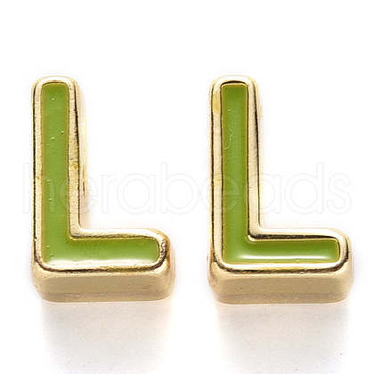 Rack Plating Alloy Enamel Beads X-ENAM-S122-033L-NR-1
