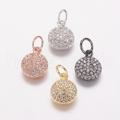 Brass Cubic Zirconia Pendants ZIRC-K070-21-1