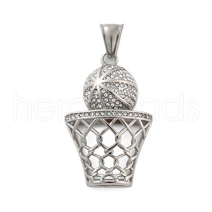 304 Stainless Steel Rhinestone Pendants STAS-G346-54P-1
