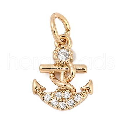 Brass Micro Pave Cubic Zirconia Charms KK-Q096-03A-G-1