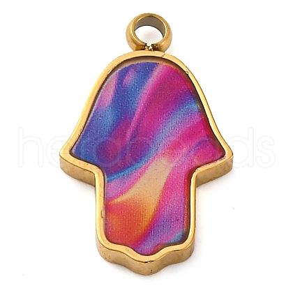 304 Stainless Steel Enamel Pendants STAS-M105-34G-01-1