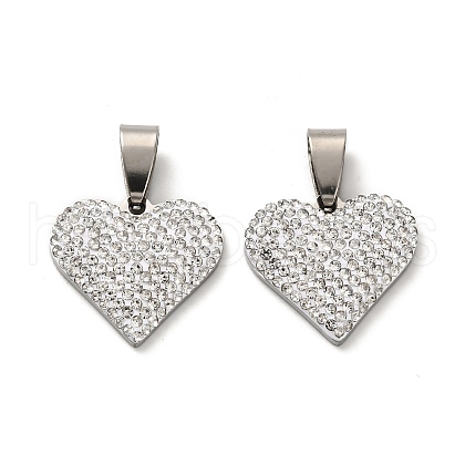 201 Stainless Steel Clay Pendants STAS-R166-02C-P-1