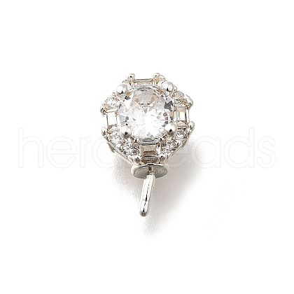 Brass Micro Pave Cubic Zirconia Peg Bails KK-K378-69S-1