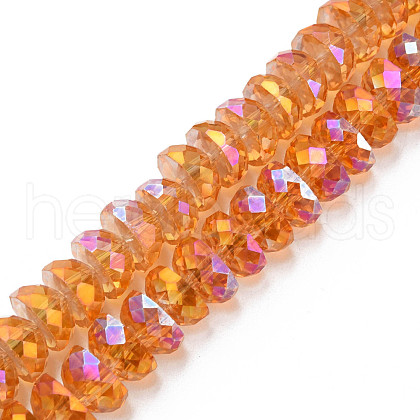 Electroplate Transparent Glass Beads Strands EGLA-N002-37-C03-1
