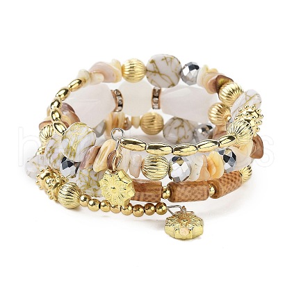 Bohemian Handwork Multi-Colored Stone Beaded Bracelet AJEW-Z038-01D-1