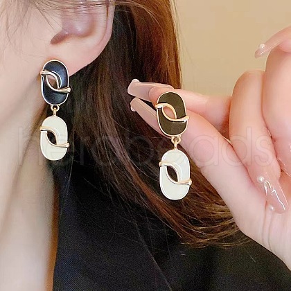 Alloy Enamel Stud Earrings FS-WGE0AD6-18-1