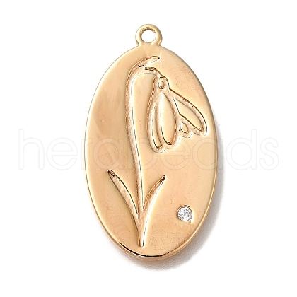 Brass Micro Pave Cubic Zirconia Pendants KK-U038-05G-06-1