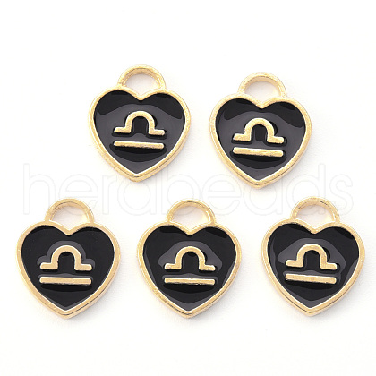 Light Gold Plated Alloy Enamel Pendants ENAM-R136-30-16-1