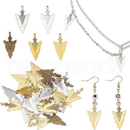 CHGCRAFT 100Pcs 5 Colors Alloy Pendants FIND-CA0005-26-1