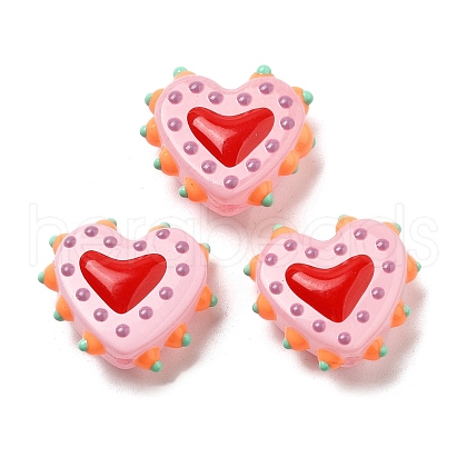 Handmade Lampwork Bumpy Beads Heart LAMP-V001-07C-1