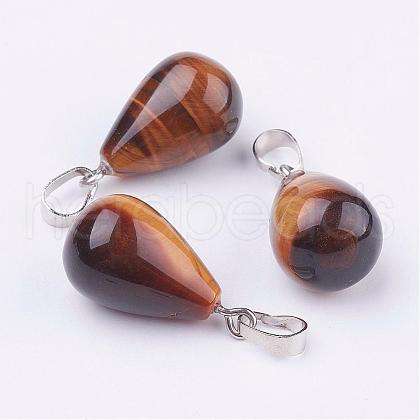 Natural Tiger Eye Pendants G-K187-04E-1