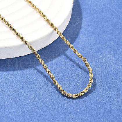 Ion Plating(IP) 304 Stainless Steel Rope Chain Necklaces NJEW-F226-03G-02-1