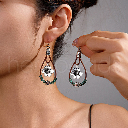 Alloy Synthetic Turquoise Dangle Earrings FS-WG12E90-13-1