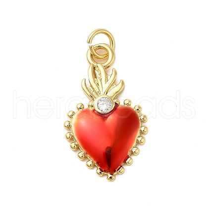 Brass Micro Pave Cubic Zirconia Pendants KK-P303-15A-G-1